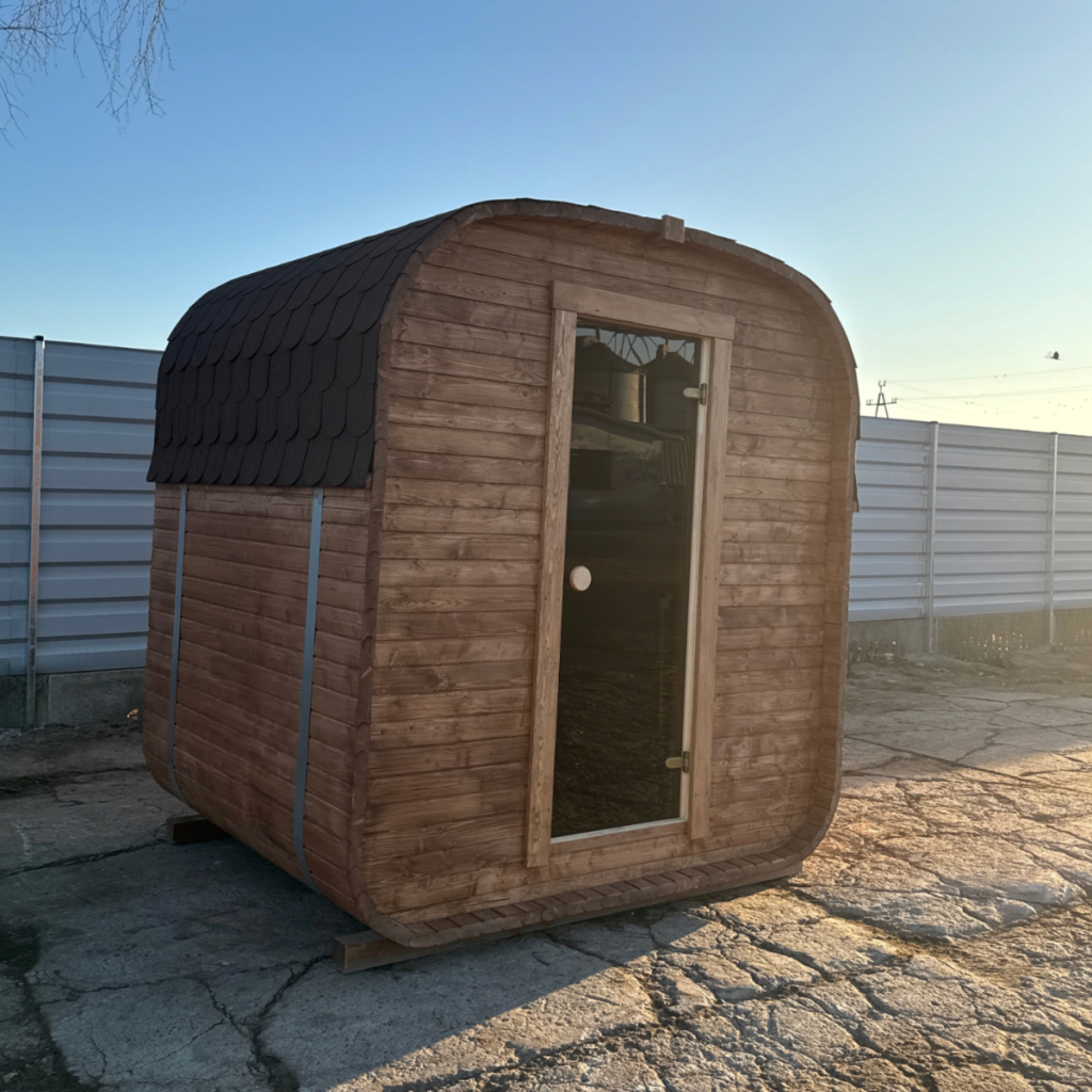 Sauna da Giardino QUADRO 180 cm con Stufa a Legna