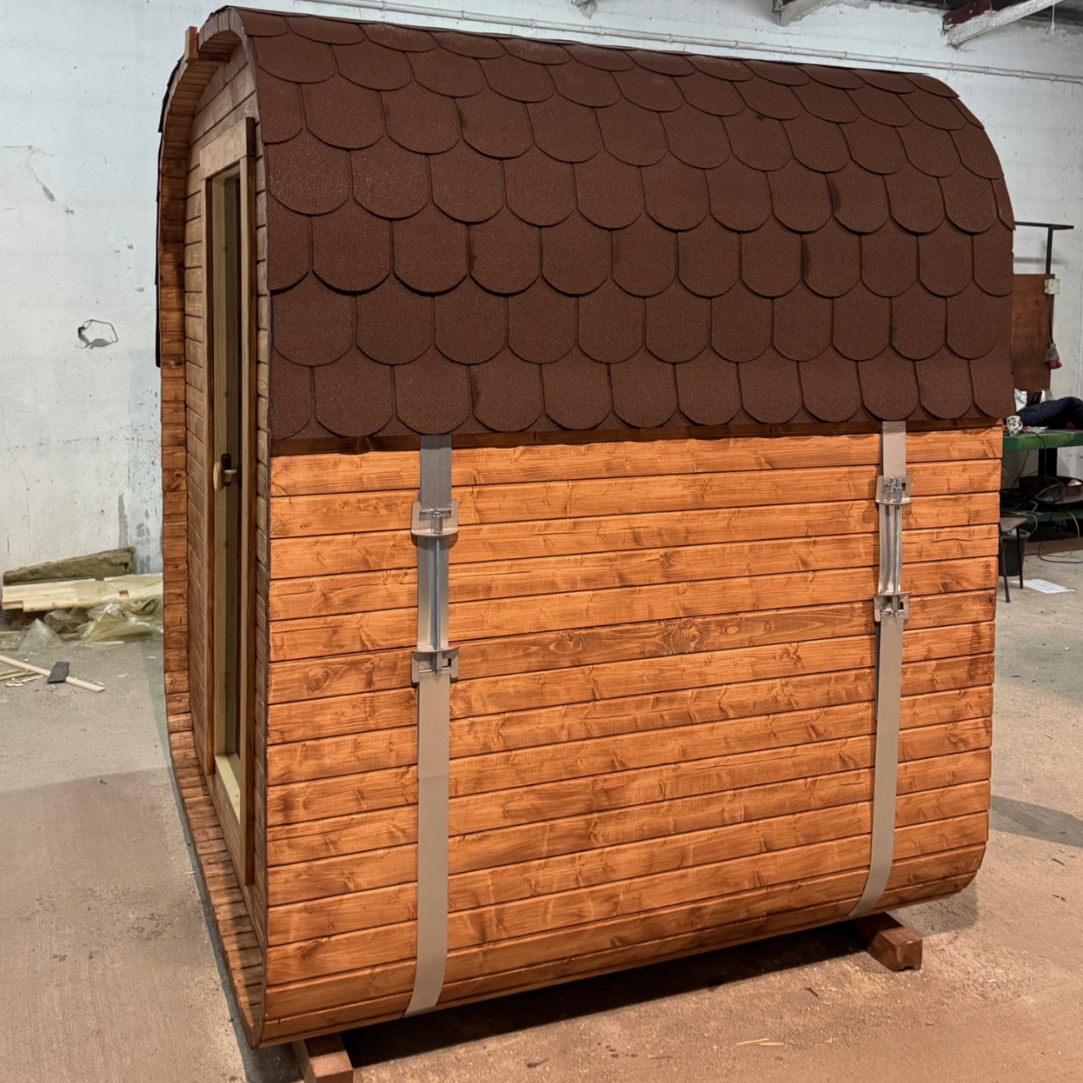 Sauna da Giardino QUADRO 180 cm con Stufa a Legna - immagine 3