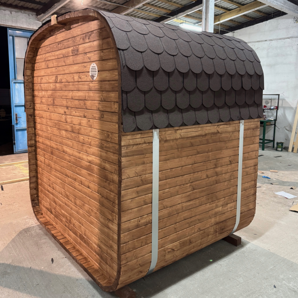 Sauna da Giardino QUADRO 180 cm con Stufa a Legna