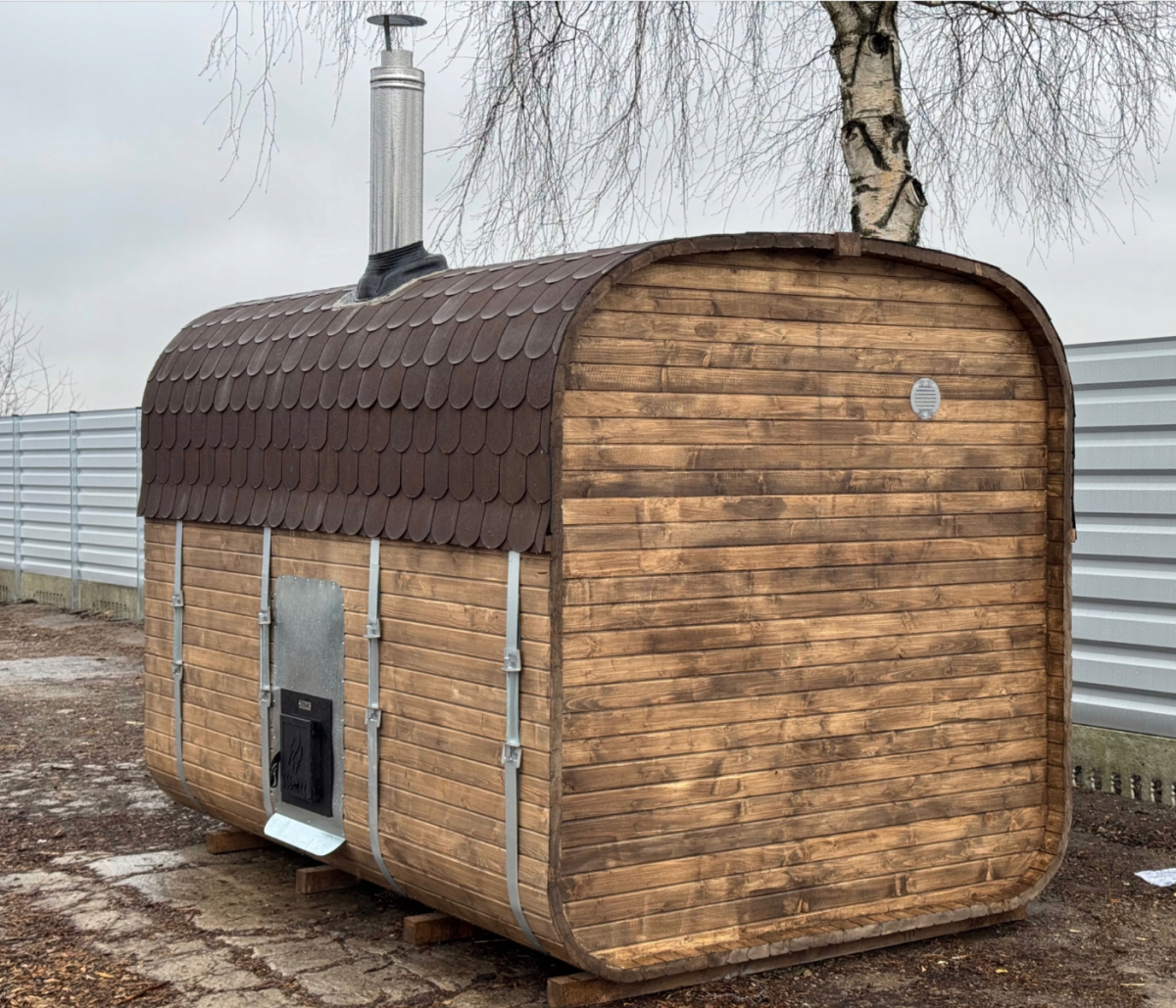 Sauna da giardino QUADRO 340 cm con stufa a legna - immagine 3