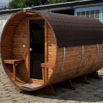 Sauna a Botte da Esterno 340 cm con Stufa a Legna - immagine 2