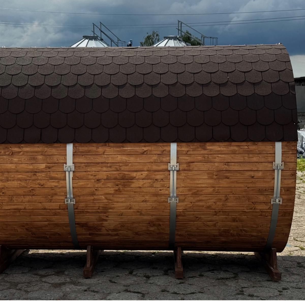 Sauna a Botte da Esterno 340 cm con Stufa a Legna - immagine 3