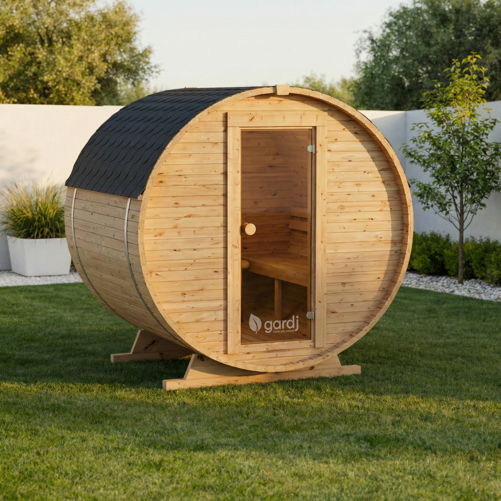 B180esmain Sauna a Botte da Esterno 180 cm con Stufa Elettrica - immagine 1
