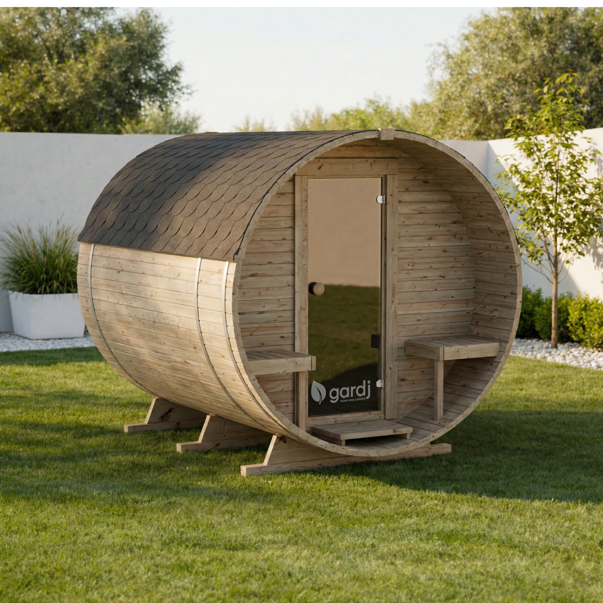 B240esmain Sauna a Botte da Esterno 240 cm con Stufa Elettrica - immagine 1