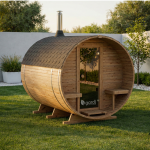 Sauna a botte da esterno 240 cm con stufa a legna
