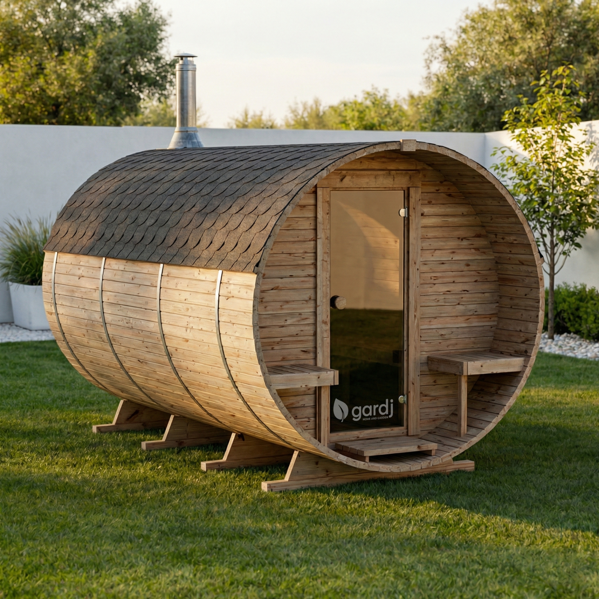 B340wsmain Sauna a Botte da Esterno 340 cm con Stufa a Legna - immagine 1