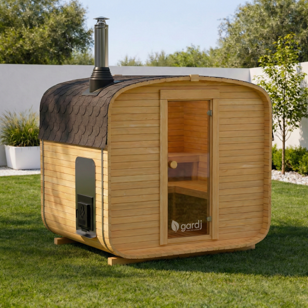 Sauna da Giardino QUADRO 180 cm con Stufa a Legna