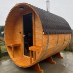 Sauna a botte da esterno 240 cm con stufa a legna - immagine 2