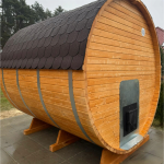 Sauna a botte da esterno 240 cm con stufa a legna - immagine 4