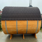 Sauna a botte da esterno 240 cm con stufa a legna - immagine 3