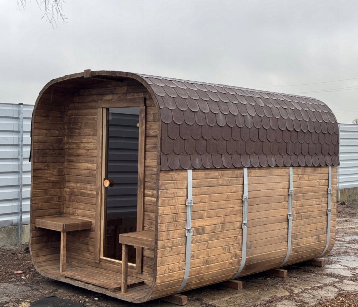 Sauna da Giardino QUADRO 340 cm con Stufa Elettrica - immagine 2