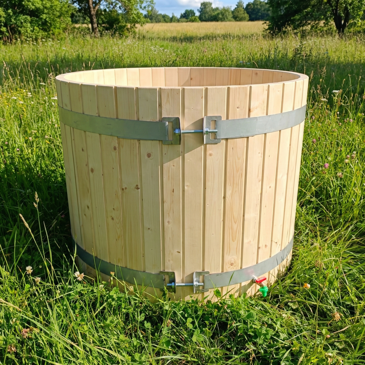 Tinozza da giardino in legno di abete – 120×80×90 - immagine 2