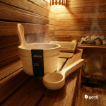 Set secchio e mestolo da sauna in legno 4Living - immagine 2
