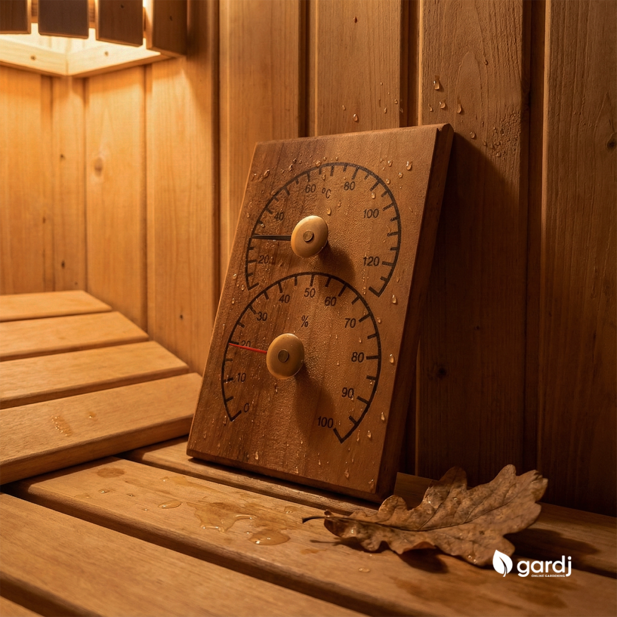 Termometro & igrometro da sauna 4Living – legno di ontano trattato termicamente - immagine 3
