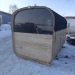 Parete posteriore panoramica in vetro per sauna Quadro